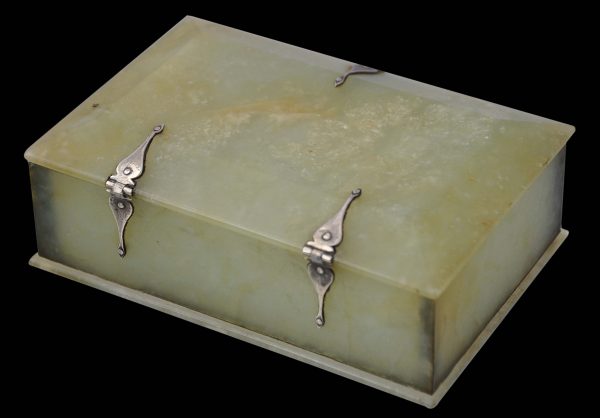 Fine Bowenite Casket with Silver Mounts - Michael Backman Ltd