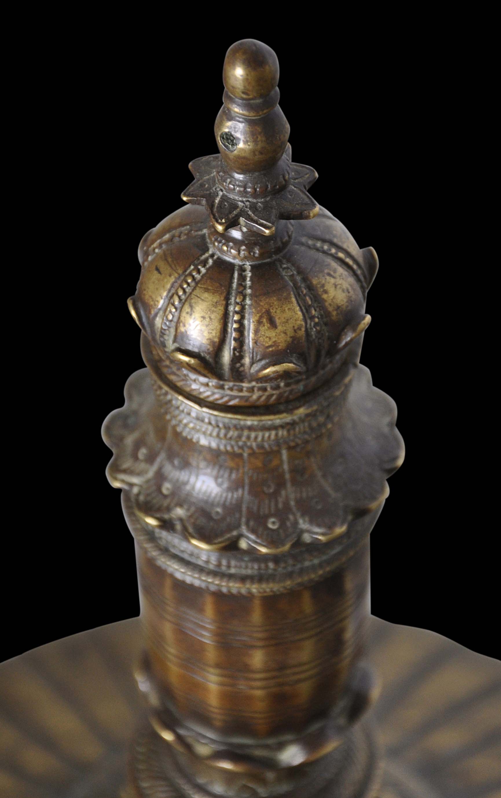 Indian Engraved Brass Water Flask (Surai or Surahi) - Michael Backman Ltd