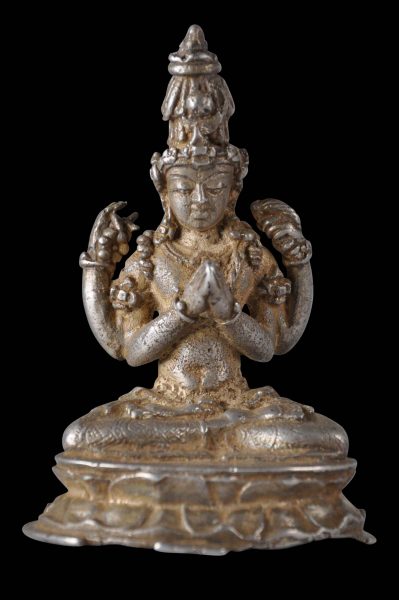 Javanese Cast Silver Image of Shiva with Bronze Yoni Base - Michael ...