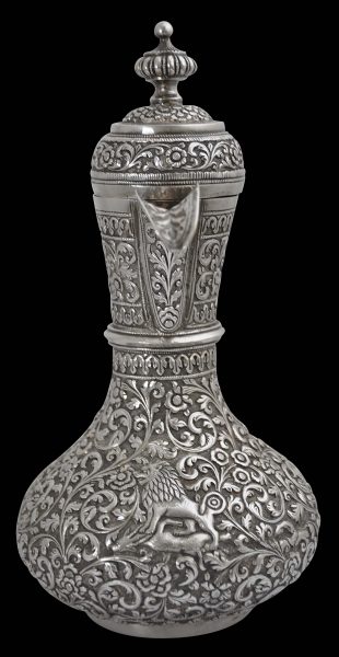 Indian Kutch Chased Silver Arabian-style Coffee Pot - Michael Backman Ltd