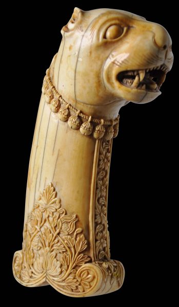 Rare Carved Ivory Mughal or Deccani Hilt - Michael Backman Ltd