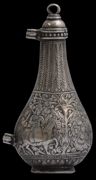 Chased Silver Mughal Indian or Deccan Scent Bottle - Michael Backman Ltd