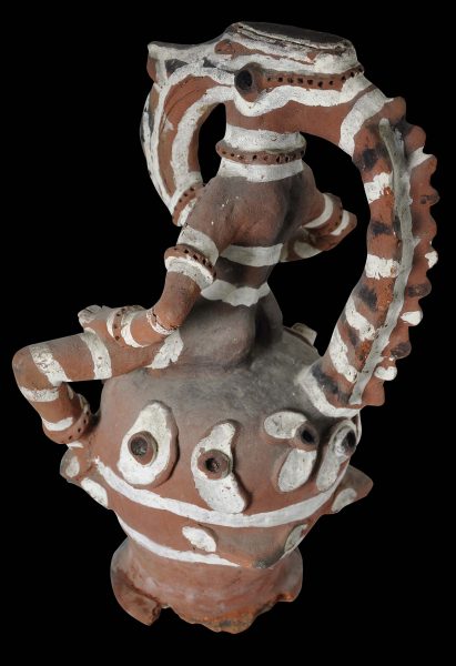 Sepik Crocodile Man Earthenware Roof Ridge Tile with Pigments - Michael ...