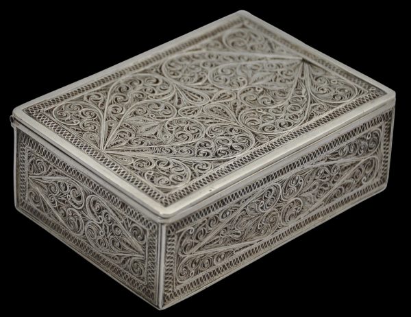 Colonial Silver Filigree Box - Michael Backman Ltd