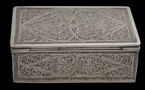 Colonial Silver Filigree Box - Michael Backman Ltd