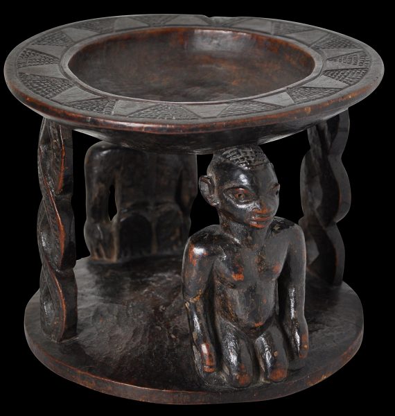 Yoruba Carved Wooden Divination Bowl - Michael Backman Ltd